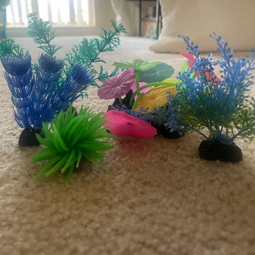 Fish tank plants and decor